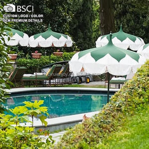 Parapluie de patio vert moderne poteau en aluminium solide meubles d'extérieur soleil <span class=keywords><strong>parasol</strong></span> franges pour cour parc piscine arrière-cour extérieur - Product Image 3