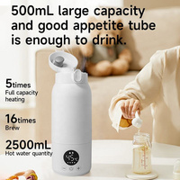 Chauffe-biberon et chauffe-lait portable de 500 ml avec alimentation USB/électrique, idéal pour les voyages et les hôtels