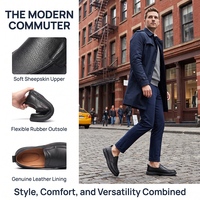 Chaussures en cuir de qualité supérieure pour hommes, dessus en cuir d'agneau véritable, légères, confortables, chaussures de travail, chaussures décontractées pour hommes