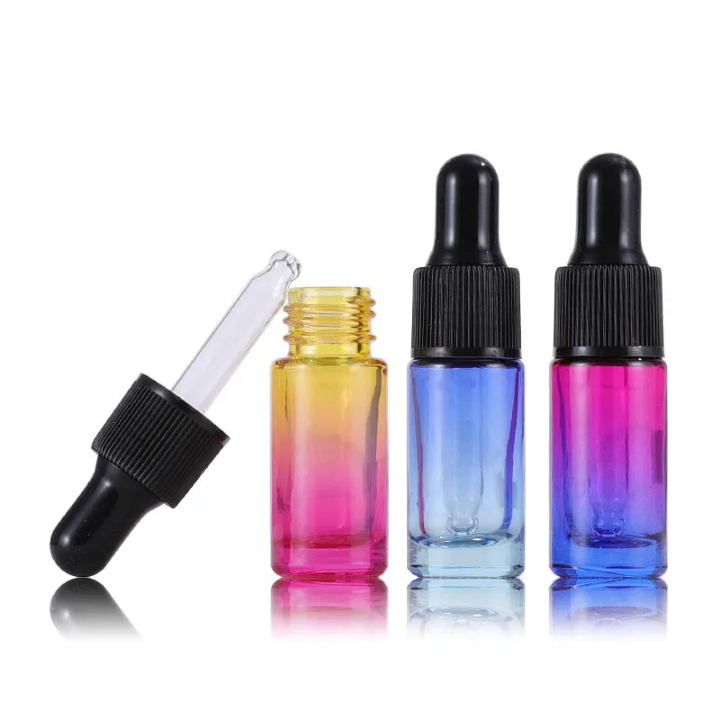 5 ml schwarzes luxuriöses farbverlauf-Parfümglas Tropfflaschen Roller-Rollerkappe polierte Kunststoff-Ätherisches Öl-Flaschen-Schachtel 10 ml