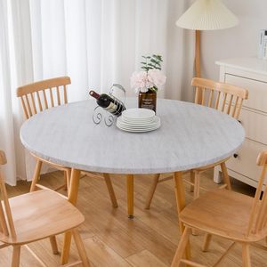 Huihe 48/60/120 Inch Polyester <strong>Round</strong> Table Cloth Waterproof Grey <strong>Tablecloth</strong> for <strong>Christmas</strong> Table - Product Image 1