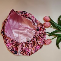 Bonnets chirurgicaux bouffants grande taille pour femmes aux cheveux longs, doublés en satin, imprimé dessin animé