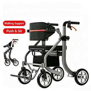 Déambulateur pliant en aluminium pour personnes âgées, aide à la marche, chariot de mobilité pour seniors, matériel de rééducation thérapeutique - Product Image 4