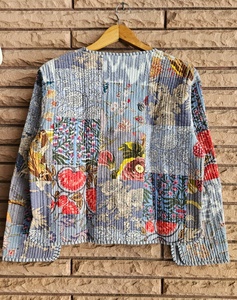 Hot Selling Hand Block Print Cotton Quilted Winter Jacket Bohemian Ethnic Wear for Women Stylish Gift for Her - Product Image 2