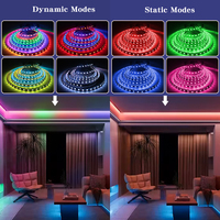 Tira de Luces LED RGB 5050 SPI de 24 V y 12 V, con Control Remoto, WiFi y Aplicación Inteligente, Tira RGBIC 2811 Direccionable para Salas de Juego, Bares y Tiendas