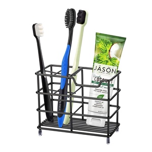 Stainless Steel Bathroom Toothbrush Holder Toothpaste Holder Stand Bathroom Accessories Organizer