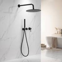 Usine directe noir costume de douche mural haute pression robinet de douche costume ménage dissimulé salle de bain robinet de douche
