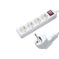 Multiprise H05VV-F 3x1,5mm² en cuivre étamé PVC, 4 prises EU 16A avec interrupteur
