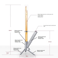Poêle à granulés d'extérieur autoportant en acier inoxydable 304 avec tube de verre pour vision de flamme, coupe-vent et alimentation par gravité, vente en gros