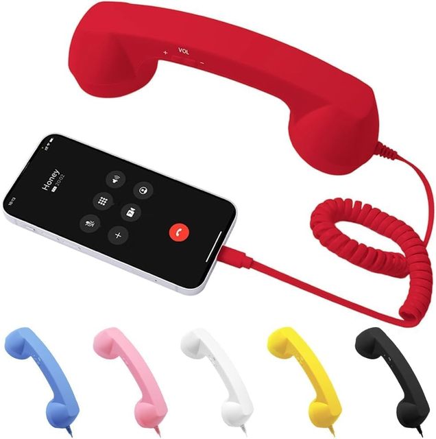 Retro Phone Handset 2026 Vintage Retro Telephone Wired Handsets Landline Handle Receiver for Cell Mobile Video