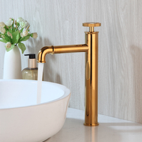 Robinet de lavabo moderne en laiton à trou unique, style tuyau industriel, à poser sur le comptoir