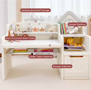 MIGO BEAR - Librero <span class=keywords><strong>de</strong></span> Plástico Rosa <span class=keywords><strong>para</strong></span> <span class=keywords><strong>Niños</strong></span>, Escritorio <span class=keywords><strong>de</strong></span> <span class=keywords><strong>Juegos</strong></span>, Muebles <span class=keywords><strong>de</strong></span> HDPE, Juego <span class=keywords><strong>de</strong></span> <span class=keywords><strong>Mesa</strong></span> y Silla <span class=keywords><strong>de</strong></span> Estudio <span class=keywords><strong>para</strong></span> <span class=keywords><strong>Niños</strong></span> con Espacio <span class=keywords><strong>de</strong></span> Almacenamiento - Product Image 2