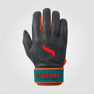 Gant de frappeur en cuir SUBHAY noir, main droite, fermeture auto-agrippante, usage entraînement, unisexe adulte - Product Image 1