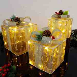 Falda Decorativa para Árbol de Navidad con Luces, Adorno para Interiores, Caja de Regalo, Decoración Inflable con Motivos Navideños para Jardín - Product Image 5