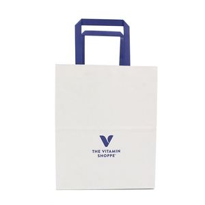 Sacs en papier kraft écologiques pour boutique, personnalisables avec votre propre logo, avec poignée plate, vente en gros - Product Image 1