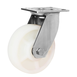 4 "5" 6 "8" pouces <span class=keywords><strong>Chariot</strong></span> 304 En acier inoxydable Blanc En Nylon Roulement <span class=keywords><strong>Roulette</strong></span> En <span class=keywords><strong>Plastique</strong></span> - Product Image 1
