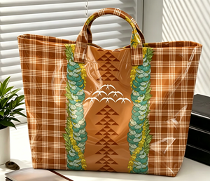 Bestseller Maßgefertigte Paraca Hawaiianische Seabird PVC-Tragetasche Wasserdicht mit Blumenkranz-Muster Großräumige Strand-Einkaufstasche - Product Image 4