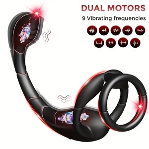 男性用バイブレーター男性用おもちゃ,アプリコントロール振動コックリングアナルバットプラグ前立腺マッサージ器ペニスリング - Product Image 4