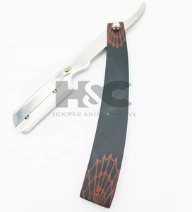 มีดโกนหนวดตรงสำหรับช่างตัดผม,มีดโกนสีดำแบบเลือกได้ - Product Image 4