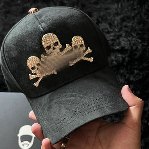 Gorra <span class=keywords><strong>de</strong></span> Béisbol Deportiva <span class=keywords><strong>de</strong></span> Lujo para Hombre A-Frame Original El Barbas Hats en Gamuza con Ala Ancha y Detalles Dorados Cromados - Product Image 6