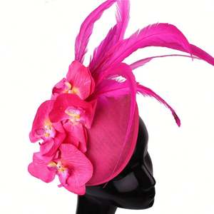 Chapeau de mode de haute qualité, nouveau, de style boutique, avec plume, coiffe de mariée, accessoires pour cheveux en toile de jute, fascinateur pour robe de banquet, mariage - Product Image 5