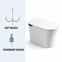 Toilet Pintar dengan Penutup Otomatis, Pengering Udara, Dudukan Berpemanas, Desain Modern, Sistem S-Trap/P-Trap, Keramik, Terpasang di Lantai, Garansi 3 Tahun