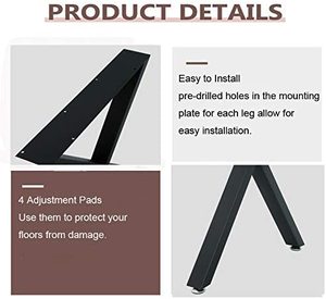 Iron Metal <b>Table</b> Legs X Shape Frame Leveling Feet for Hospital & Living Room Use Powder Coated DIY <b>Table</b>/Desk/<b>Bench</b> Legs - Product Image 6