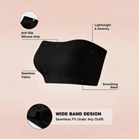Soutien-gorge bandeau sans couture pour femme, avec bretelles amovibles en silicone antidérapantes, dos nageur, couvrance totale, style tube top