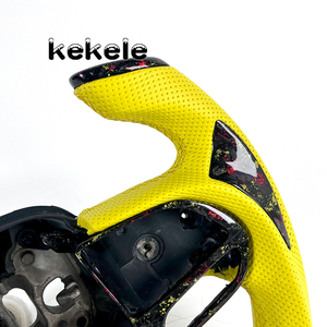 Volante Deportivo de Fibra de Carbono Forjado Rojo Estilo F1 Amarillo para Dodge Charger Challenger Hellcat SRT <span class=keywords><strong>RT</strong></span> 392 Scat Personalizable - Product Image 3