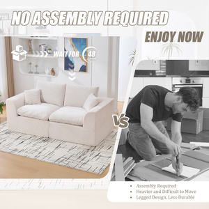 Ensemble de canapé modulaire convertible en velours 2 places avec housses de coussin amovibles, garnissage en mousse à mémoire de forme, meubles écologiques - Product Image 5
