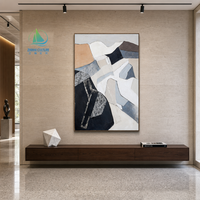 Peintures murales décoratives abstraites nordiques à blocs de couleurs, impression numérique artisanale sur toile avec tailles personnalisées pour la décoration intérieure
