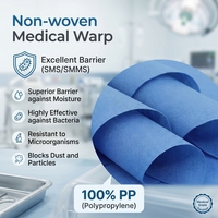Rouleau de tissu non tissé SMS/SMMS en polypropylène spunbondé personnalisé 45 g/m²/60 g/m² pour usage médical