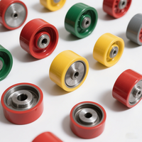 Roues de roulement enduites de polyuréthane de haute qualité personnalisées Roue en caoutchouc de silicone uréthane de dureté en option fabriquée en usine