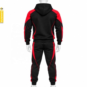 SAMAVIA Ropa para Hombre, Sudadera con Capucha Negra y Roja, Chándal Deportivo, Sudadera con Costuras en Contraste, Fabricante Mayorista - Product Image 2