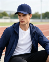 Gorra de golf de 5 paneles en blanco, de poliéster impermeable, perforada con láser, para deportes, correr, béisbol, con logotipo personalizado