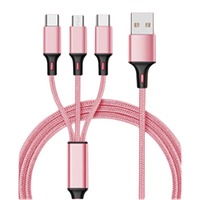 Dropshipping Shopify Fulfillment Products 2025 Portable 3-en-1 Fast Charge Multi Charger Data Cable For All Mobile Phone