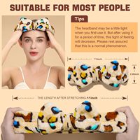 Bandeau en flanelle à imprimé léopard style européen-américain pour femme, avec nœud, vente en gros, pour le lavage du visage