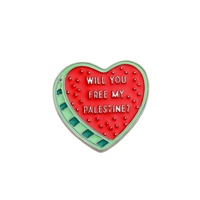 Groothandel Grensoverschrijdende Nieuwe Gratis Palestine Badge Hart Fruit Watermeloen Broche Metalen Accessoires Voor Kleding Engel Jubileum