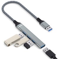 Dock ekspansi Hub kualitas tinggi, adaptor stasiun Dok Usb 4 Port Tipe C ke Usb Hub 4 in 1