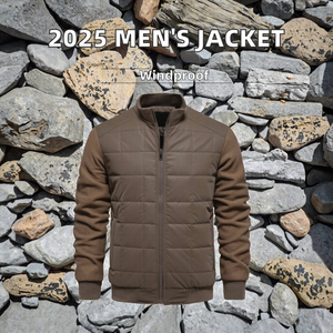 2025 automne hiver hommes décontracté toile veste col montant fermeture à glissière américain Patchwork conception personnalisable Logo ODM approvisionnement - Product Image 3