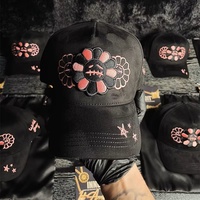 Gorra de Calidad Original de 5 Paneles con Logotipo del Cliente, Logotipo Bordado en 3D, Patrón de Monstruo, Gorra de Béisbol Belico con Visera de Gamuza y Pedrería