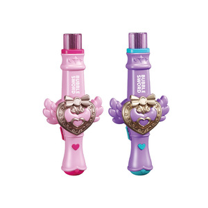 Baguette magique à bulles pour filles, machine à bulles automatique portative, jouet de fête en plein air, rose et violet - Product Image 1
