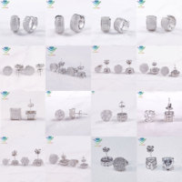 Boucles d'oreilles clous Yu Ying en moissanite VVS couleur D, taille brillant rond, certifiées GRA, testées au diamant, sertissage griffe, idéales pour un cadeau