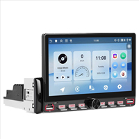 Layar Sentuh Mobil 7 Inch Single Din Model Piano Key Universal dengan Carplay, Bluetooth, Navigasi, dan Kamera Mundur