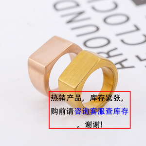 แหวนผู้ชายทรงเรขาคณิตแบบมินิมอล วงกว้าง ชุบทอง 18K เงินแท้ สีโรสโกลด์ สำหรับเป็นของขวัญ เครื่องประดับแฟชั่น - Product Image 2