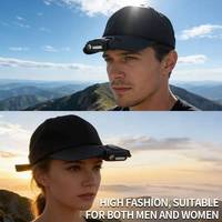 Lampe frontale LED portable USB-C à angle rotatif avec capteur, lumière de casquette réglable, lampe torche RGB pour la pêche et le camping en extérieur