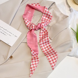 Nouveau Style haut de gamme rose soie carré écharpe polyvalent Polyester cheveux accessoires bandeaux attachant cheveux reliures Hairwrap sacs - Product Image 2