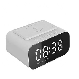 Bộ Sạc Không Dây 3 Trong 1 Máy Tính Để Bàn Đồng Hồ Báo Thức BT Loa Gương Bề Mặt Đa Chức Năng Bảng Đồng Hồ Máy Nghe Nhạc FM <span class=keywords><strong>Radio</strong></span> - Product Image 3