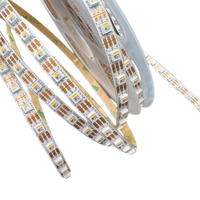 Bande LED adressable Mini-RGBW SK6812 ; 96 LED/m ; PCB de 6 mm de large ; LED SMD RGBW 3535, DC5V non étanche, PCB blanc