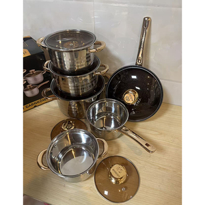 12 PCS thiết lập <span class=keywords><strong>Cookware</strong></span> <span class=keywords><strong>Set</strong></span>-dày đáy đôi đáy nồi <span class=keywords><strong>Set</strong></span>-thép không gỉ không dính <span class=keywords><strong>Cookware</strong></span> <span class=keywords><strong>Set</strong></span> - Product Image 4